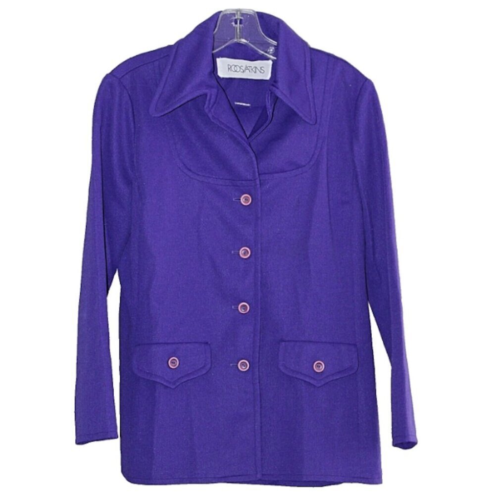 Vintage 70s Roos/Atkinds Women's Lib Jacket - Dagger Collar, Poly - M/L